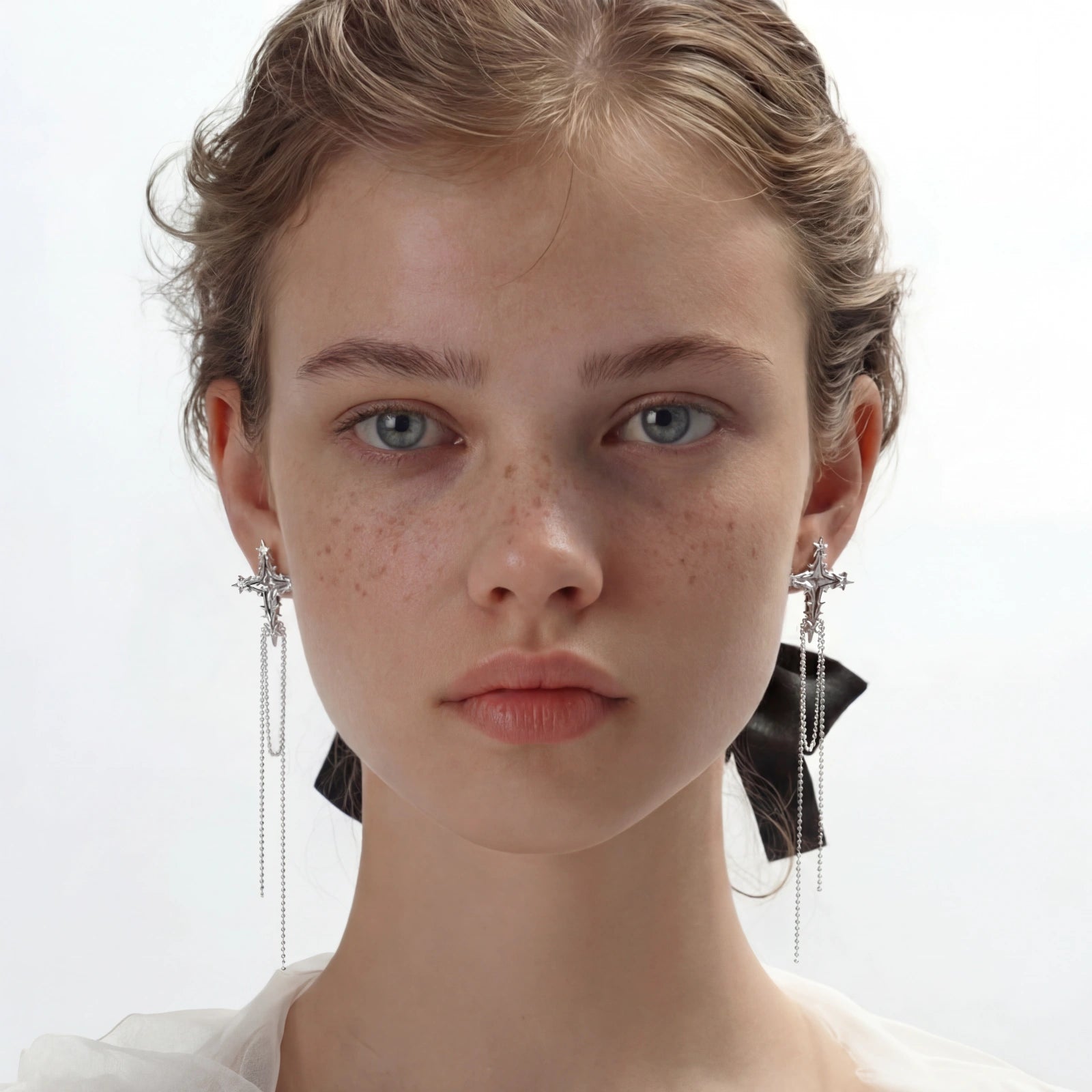 Celestial Cross and Chain Earrings